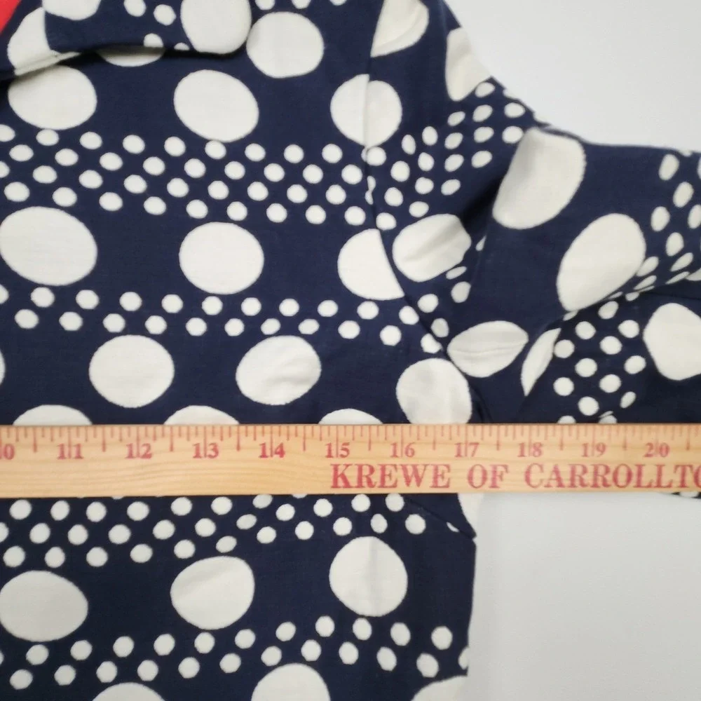 Tory Burch Structured Knit Blazer Jacket Elijah‎ Polka Dot 6 Navy White Cotton